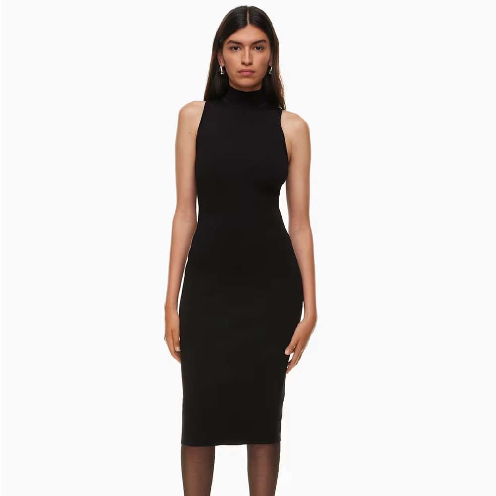 Babaton Sleeveless Mock Neck Midi Dress in Burgundy